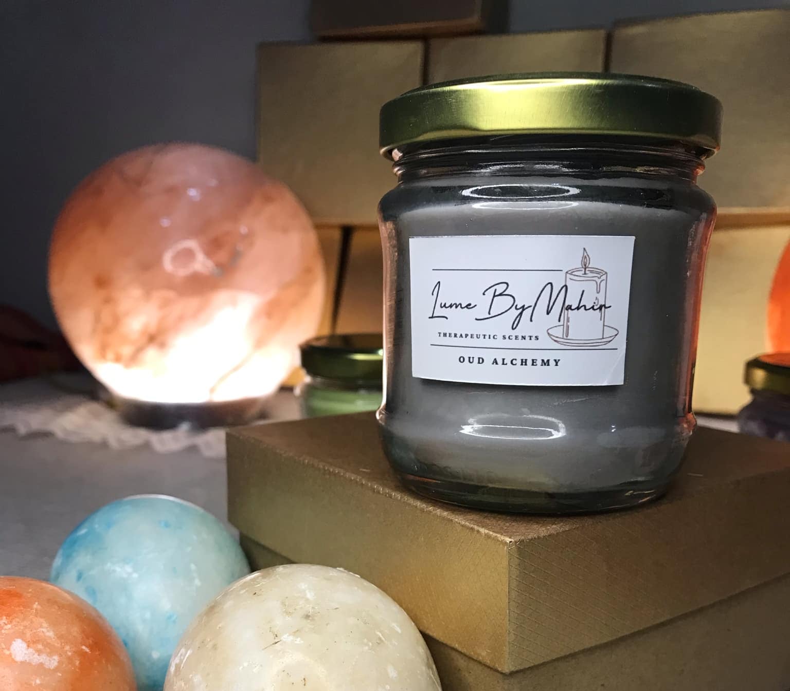 Oud Alchemy Candle | Every Flicker Tells a Tale – Handmade Amber &amp; Musk Soy Wax Candle - 100gram