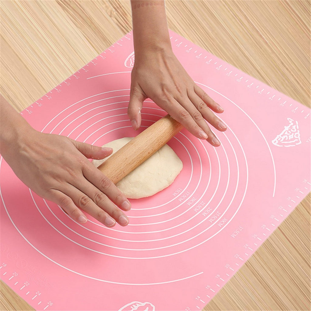 Silicone Baking Roti Mat With Measurements Heat Resistant | Non Stick Flour Rolling Mat | Baking Kneading Dough Pad - Big Size (Random Color)