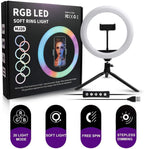 26Cm MJ26 10.2 RGB Led Soft Ring Light | Soft Ring Light with Lighting and Smart Phone Holder