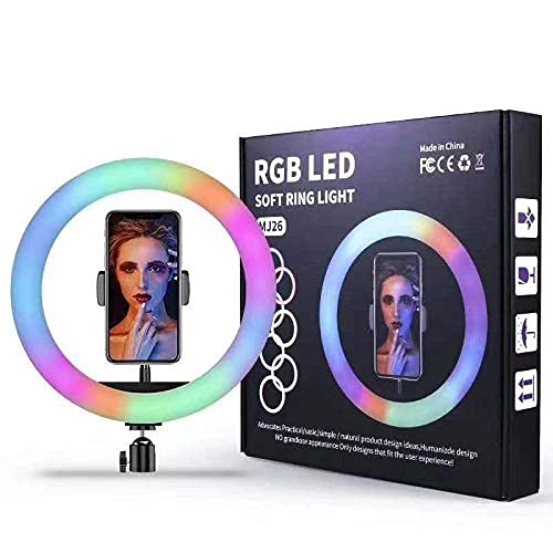 26Cm MJ26 10.2 RGB Led Soft Ring Light | Soft Ring Light with Lighting and Smart Phone Holder