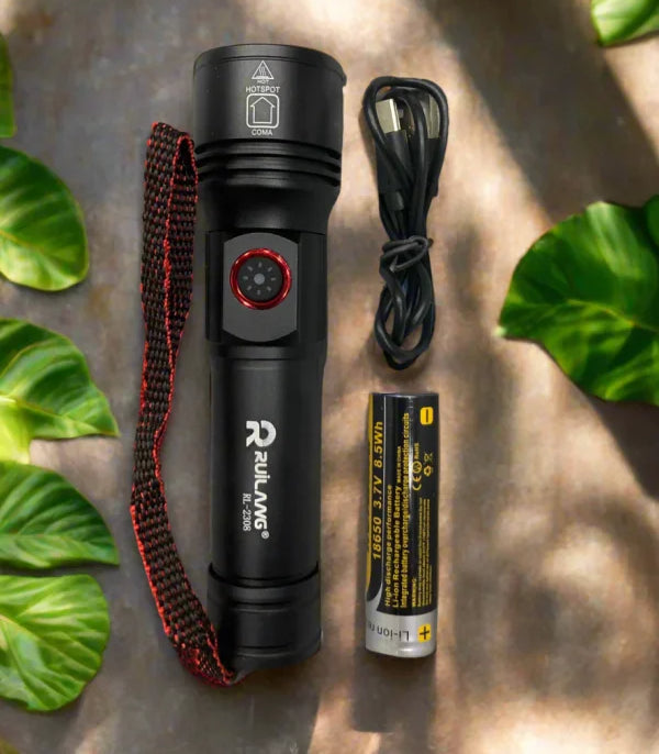 RL-2308 High-Power Rechargeable LED Flashlight – Long Range, Durable &amp; Energy Efficient