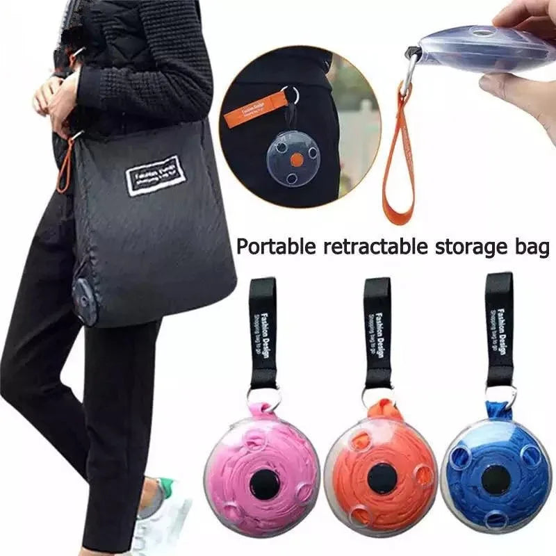 Eco-friendly Roll Up Reusable Polyester Foldable Grocery Bag Shopping Bag  (random color)