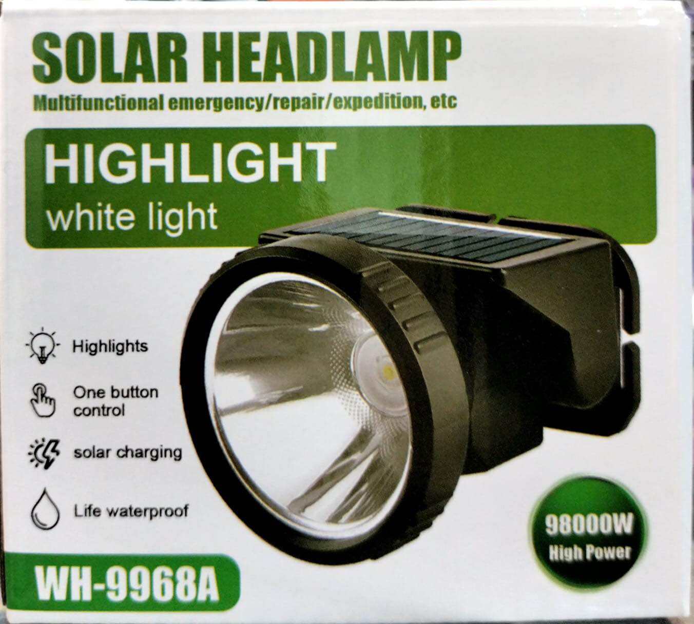 Solar Headlamp WH-9968A – Ultra-Bright, Rechargeable &amp; Eco-Friendly for Outdoor Adventures!