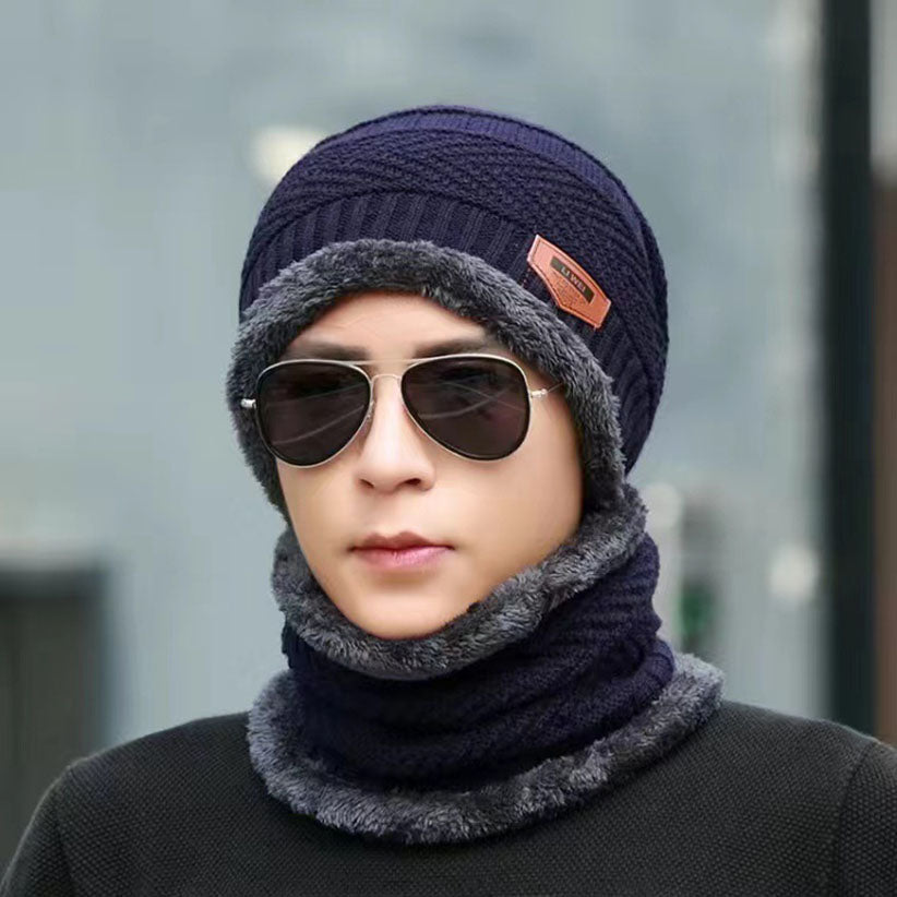 Head &amp; Neck Cap Beanies Combo - woolen winter beanie cap with neck warmer muffler for men and women