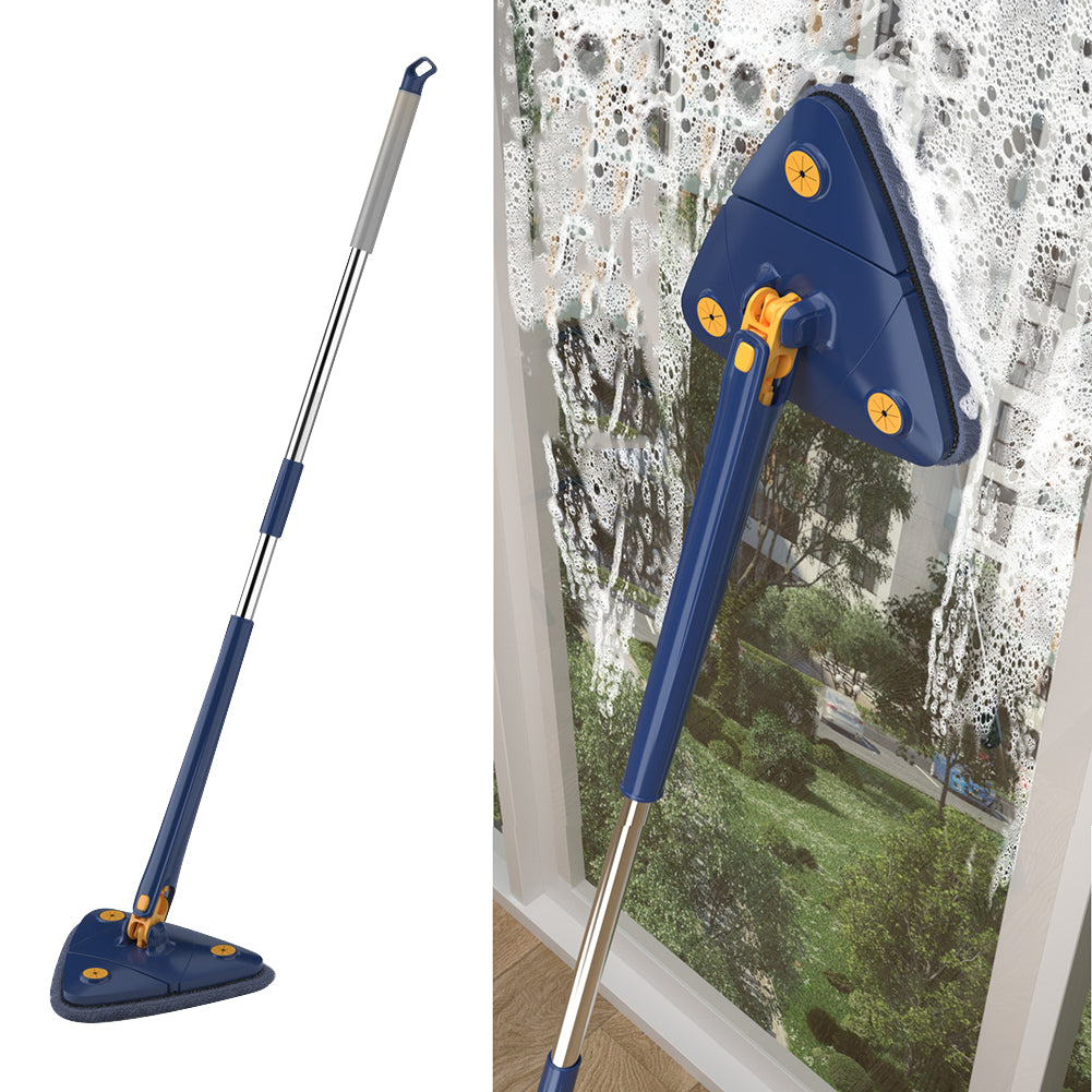 New Extended Triangle Mop 360 Twist Squeeze Wringing X-type Window Glass Toilet Bathrrom Floor Household Cleaning Ceiling Dusting – Each