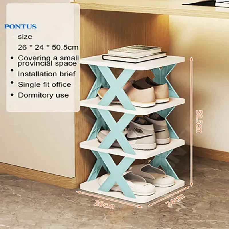 New Arrival Stackable Shoe Rack – Multi-layer Plastic Shoe Organizer for Entryway | Space-Saving Storage Cabinet (4, 5, 6 Layers)
