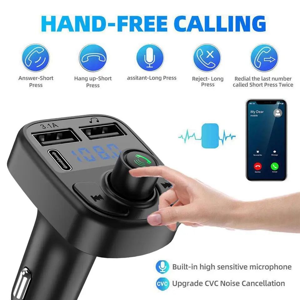 C1 - Car Mp3 Player | Car Wireless FM Transmitter | Car Mp3 Modulator | Car Accessories ( Random Color )