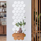 (pack of 12)  3d acrylic Hexagon Simple Mirror-Surface Geometric DIY Art Mural for Home Decoration Wall