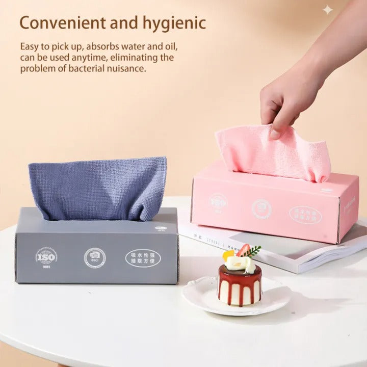 Microfiber Towel Reusable Pack of 20 Pcs Box Random Color
