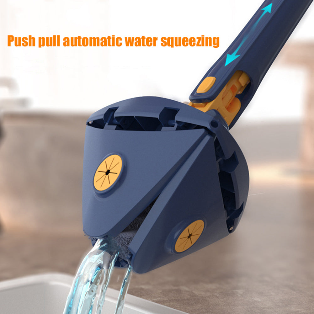 New Extended Triangle Mop 360 Twist Squeeze Wringing X-type Window Glass Toilet Bathrrom Floor Household Cleaning Ceiling Dusting – Each