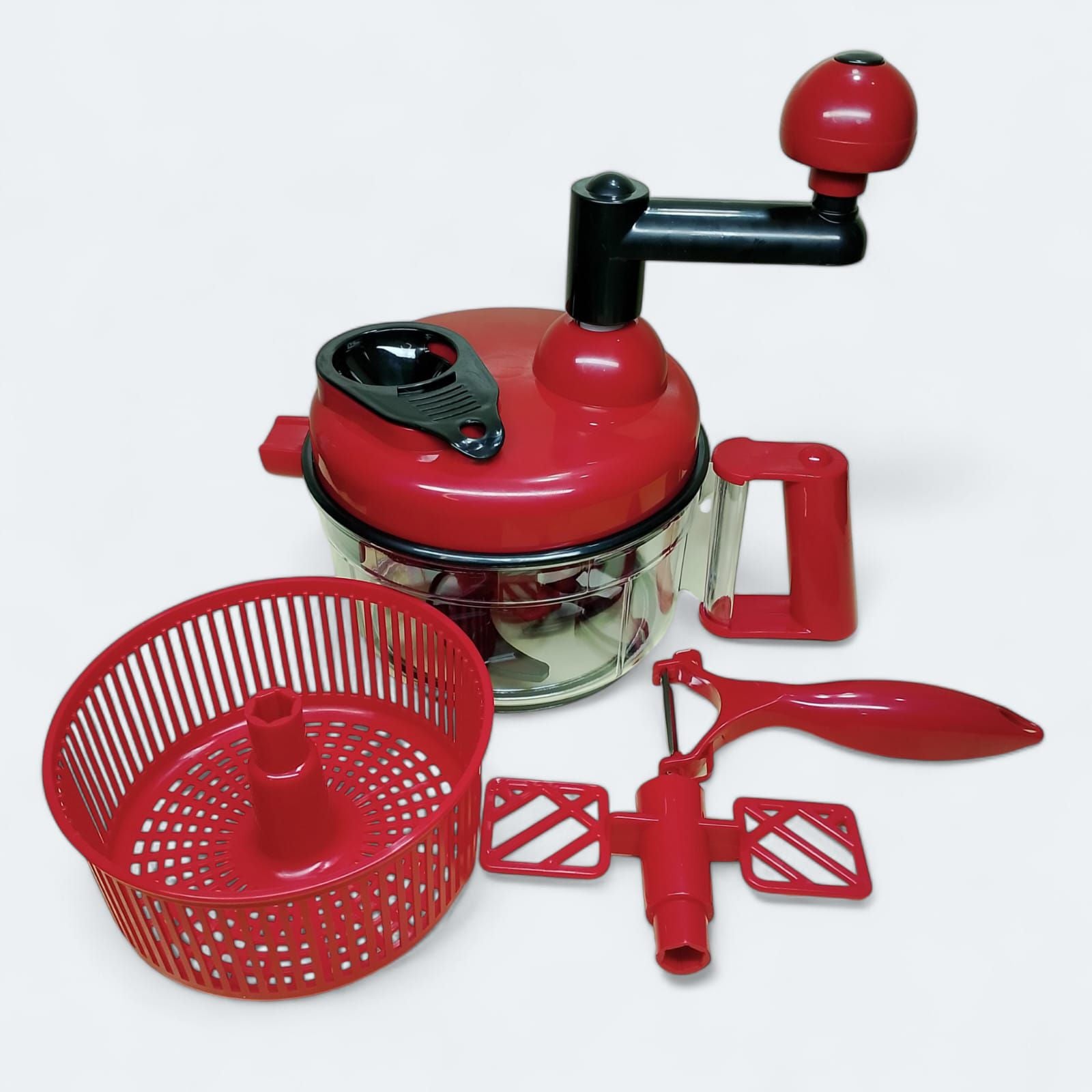 Manual Hand Multifunction Speedy Vegetable Quick chopper | Quick Chopper Vegetable - Onion Chopper | Kachomer Salad Machine ( random color )