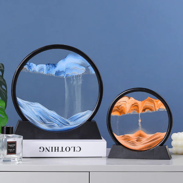 3d Moving Sandscapes Frame |  Moving Sand Lamp frame ( Random Color )7inch
