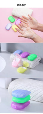 Pack of 10 Travel Soap Outdoor Portable Mini Paper Soap Paper Washing Hand Bath (Random Color)