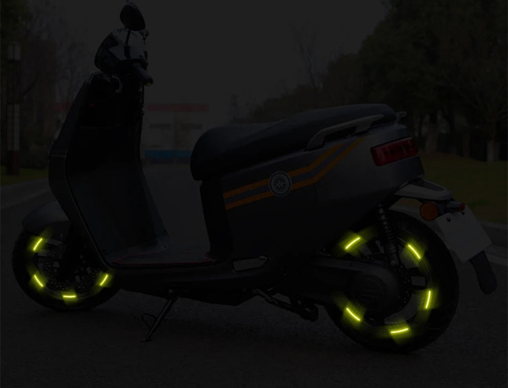 (20pcs) Wheel center reflective stickers Stripe | wheel hub sticker for Car, bicycle, motorcycle | car warning sticker (Random colors)
