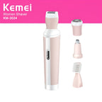 Kemei 4 in 1 Rechargeable Hair Remover Shaver Ladies epilator - KM-3024 (Random color)