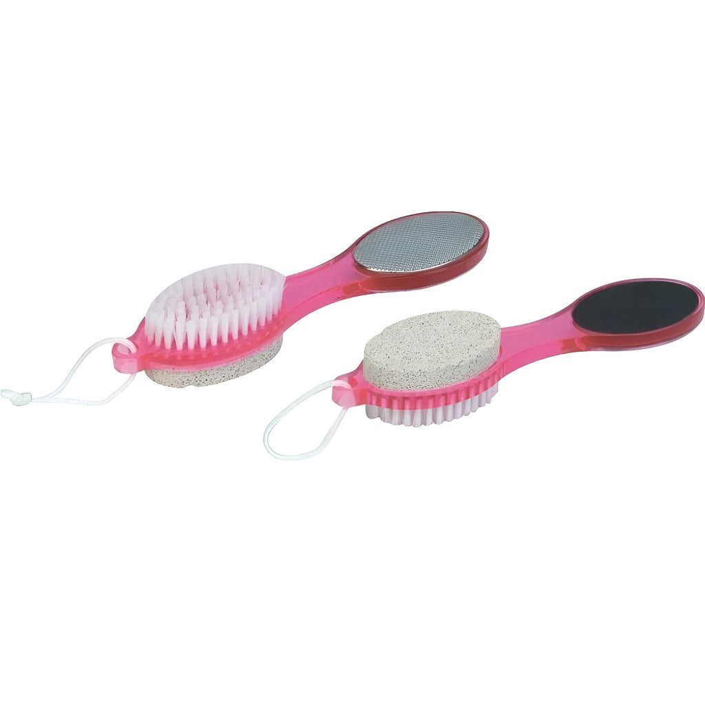 4 In 1 Foot Scrubber | Multi Use Pedicure Paddle Brush – 4 Step Pedicure Cleanse, Scrub, File And Buff (random Color)