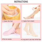 01 Pair - Silicone Foot Care Socks Anti Cracking Moisturizing Gel Socks Cracked Dead Skin Remove Protector - Silicone Socks And Gloves For Moisturizing Hands And Feet