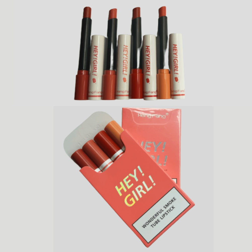 4-in-1 Trending Lipstick Set – Cigarette-Shaped Matte Lipsticks, Long-Lasting, Easy to Apply, Non-Sticky &amp; Fade-Resistant Lip Gloss for Makeup Lovers