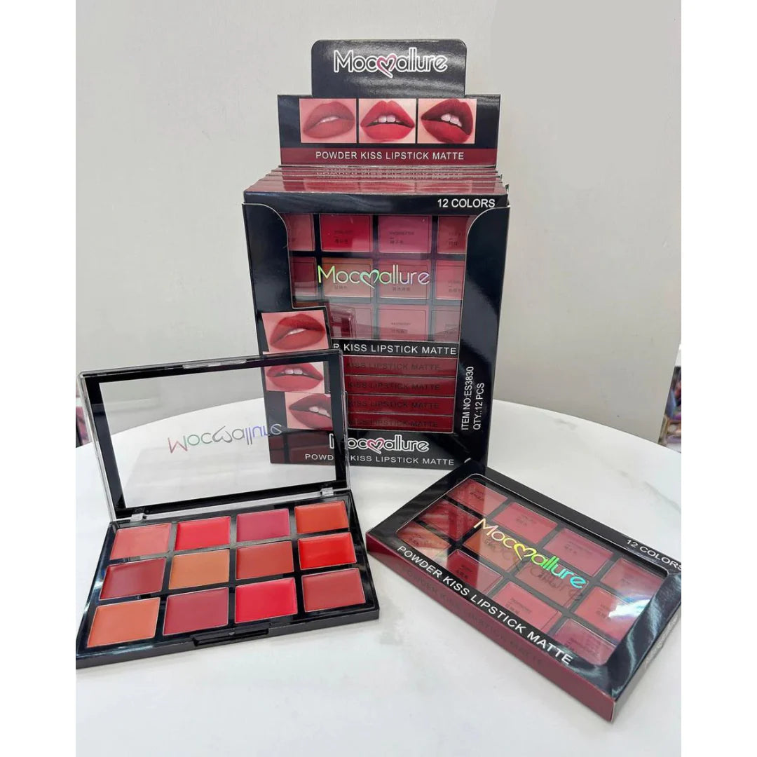 Mocallure 12-Color Lip Palette / Long-Lasting Professional Lip Kit for Every Mood