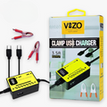 Vizo V5000 – Multi-Port Clip Charger | V5000 – 3.5A Multi-Port Clip Charger with Micro USB, Type-C &amp; USB-A | Versatile Clamp Design for Smartphones &amp; Tablets