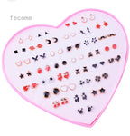 36 Pairs Of Random Beautiful Ear studs  Silicon Back  With Back Stopper