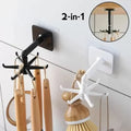 Kitchen Tools Spoon Holder Stand 360 Degrees Rotated Punch-Free Rack Wall Hanging - 1Pc