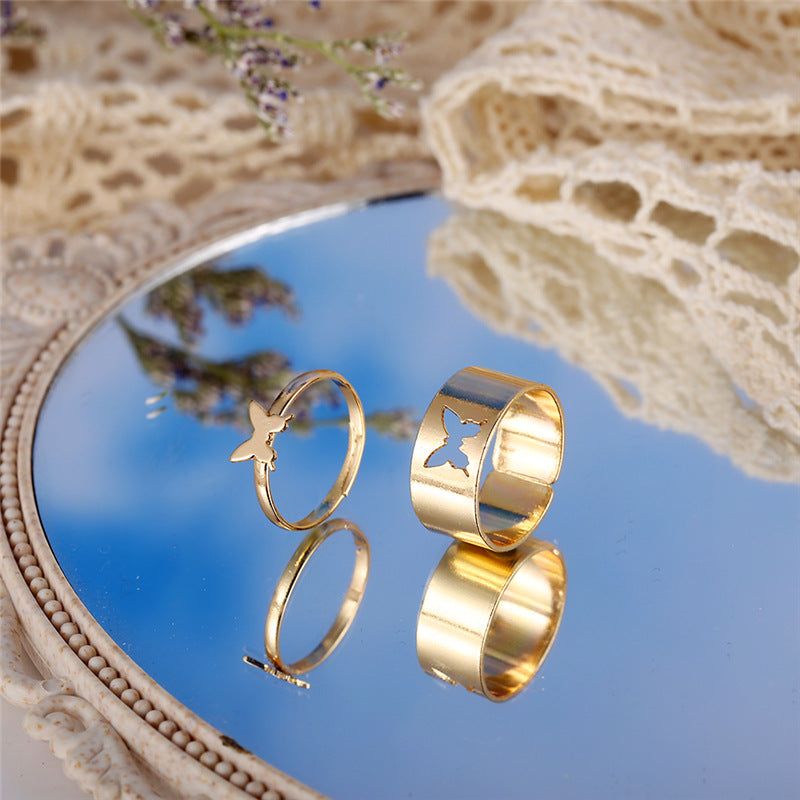 2pc Butterfly Couple Ring