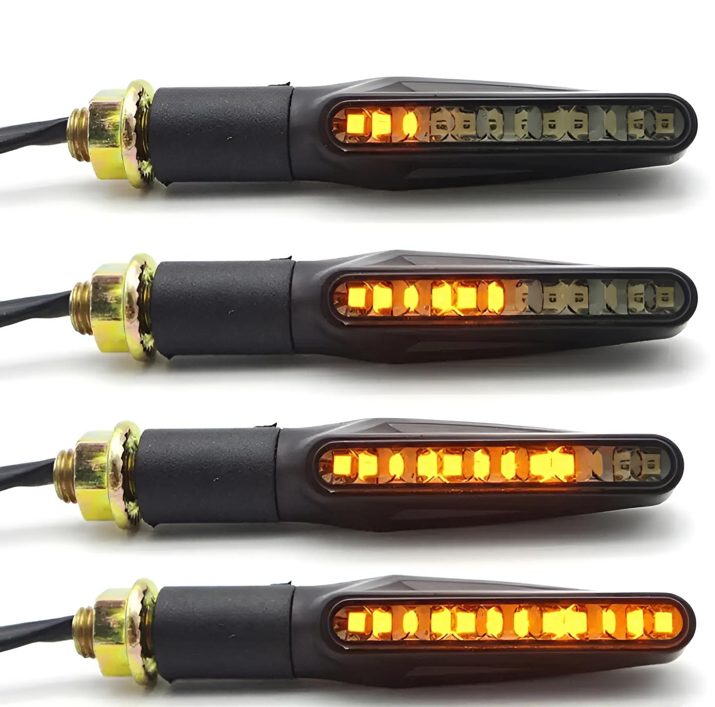 Pack of 1 pair(2pcs) - Audi Flow Style Led Motorcycle Turn Signals Indicator Amber Light