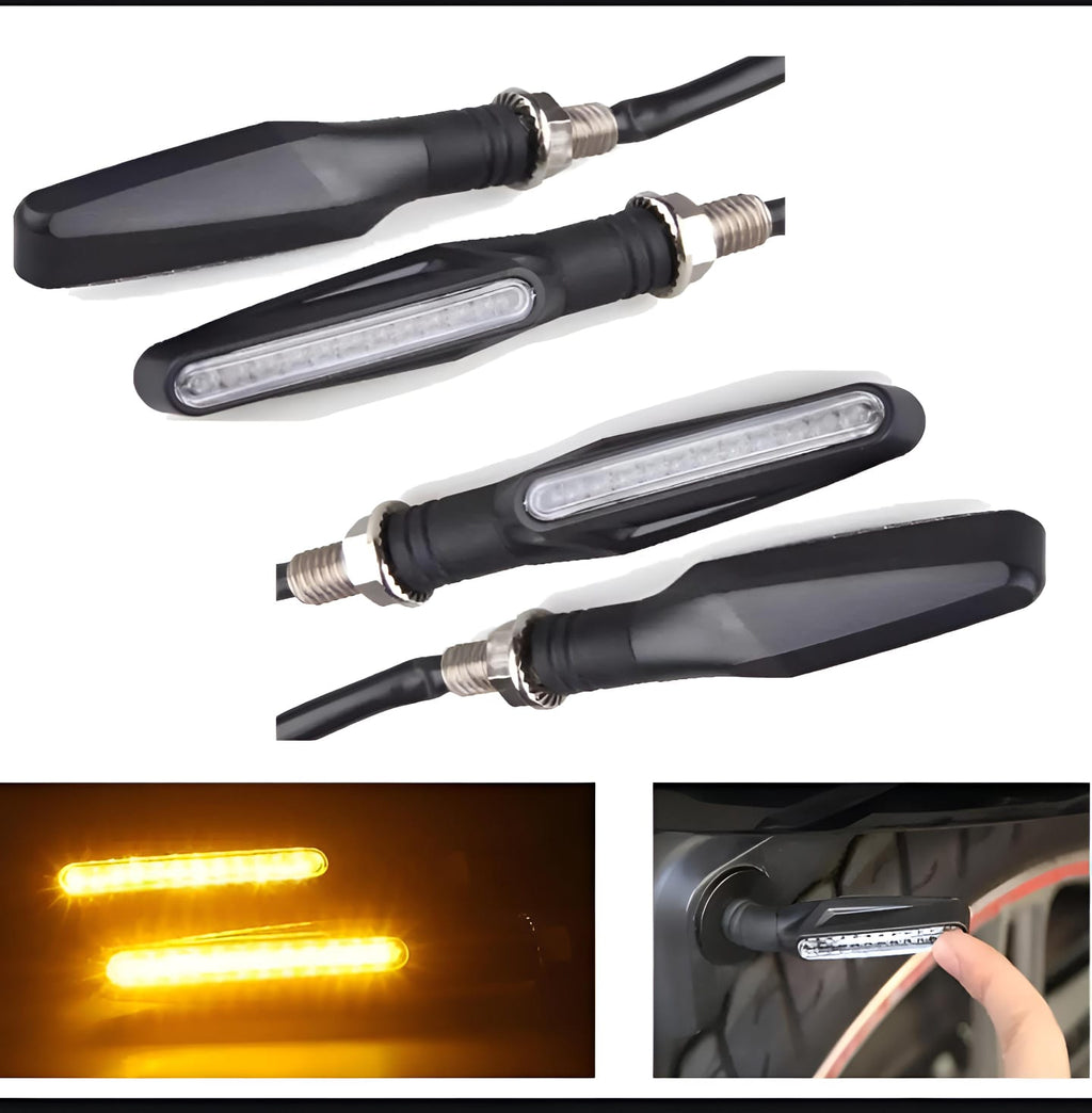 Pack of 1 pair(2pcs) - Audi Flow Style Led Motorcycle Turn Signals Indicator Amber Light