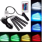 Interior light (with remote) 12 led RGB LIGHT strip Without button for bike/car/jeeb and all vehicles  (With Box Packing)