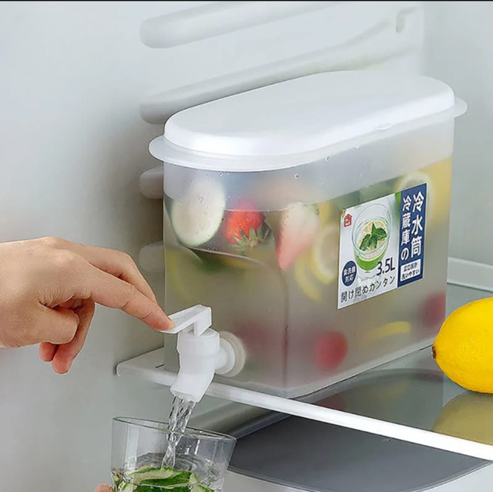 3.5Ltr Cooler Water Bottle Container For Kitchen SPACE-SAVING Cold Kettle with Faucet