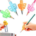1Pc Children Pencil Holder Tools Silicone Two Finger Ergonomic Posture Correction Tools Pencil Grip Writing Aid Grip(random color)
