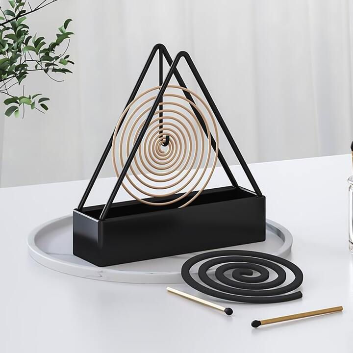 Mosquito Coil Holder Incense Burner Decorative Ornament Craft  Triangle (Only black)