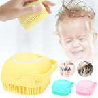 Silicone Bath and Body Shower Brush with Liquid Soap Dispenser (Random Color)