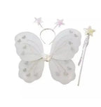 Kids Baby Fairy Wings Fashion Butterfly Wings Dress Up Party 3 pcs set (wing+Stick+ hairband)
