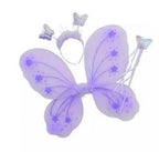 Kids Baby Fairy Wings Fashion Butterfly Wings Dress Up Party 3 pcs set (wing+Stick+ hairband)