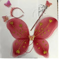 Kids Baby Fairy Wings Fashion Butterfly Wings Dress Up Party 3 pcs set (wing+Stick+ hairband)