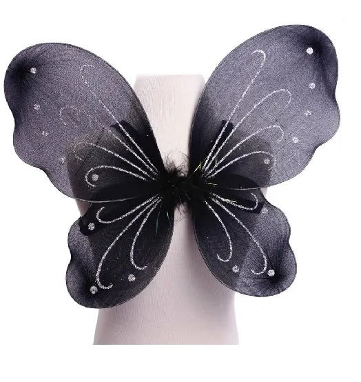 Kids Baby Fairy Wings Fashion Butterfly Wings Dress Up Party 3 pcs set (wing+Stick+ hairband)