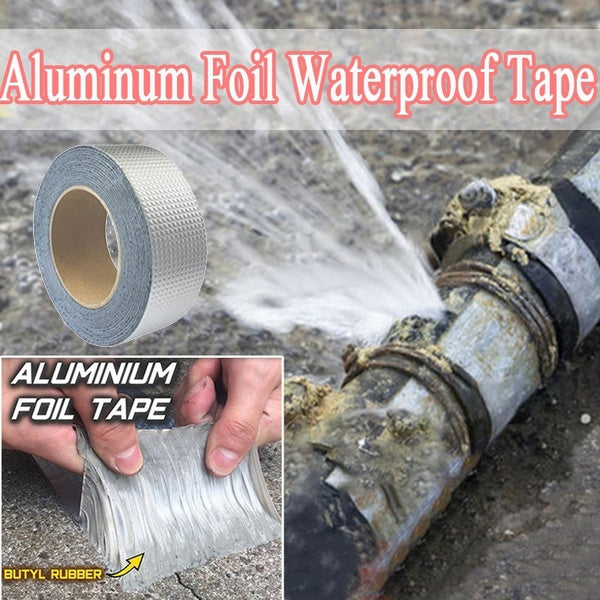 Aluminum Foil Butyl Rubber Tapes Self Adhesive Waterproof Tape 2 inch x 1.5 MTR