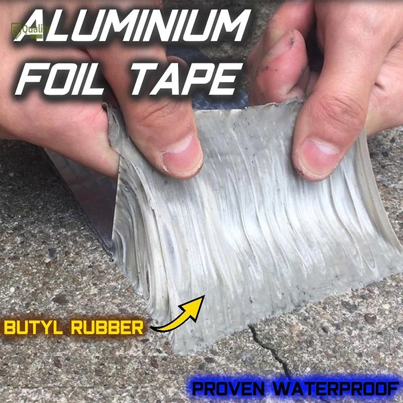 Aluminum Foil Butyl Rubber Tapes Self Adhesive Waterproof Tape 2 inch x 1.5 MTR