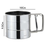 Flour Sifter, Stainless Steel Sifter for Baking, Double Layer Fine Mesh Baking Sifter, One Hand Press Crank Sifter for Powdered Sugar Shaker Duster, Flour Sieve Sifter for Baking Cakes