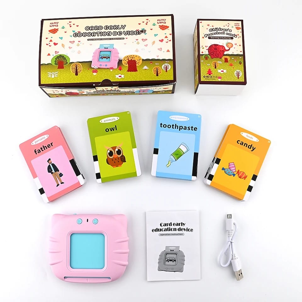 Audible Flash cards Baby Reading Machine for kids early learning English | Montessori Toddlers Gifts(random color )