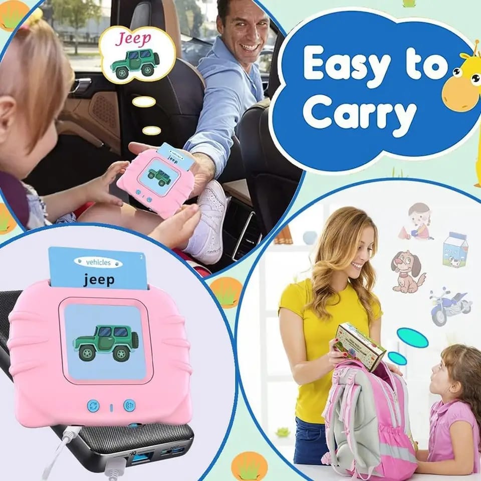 Audible Flash cards Baby Reading Machine for kids early learning English | Montessori Toddlers Gifts(random color )