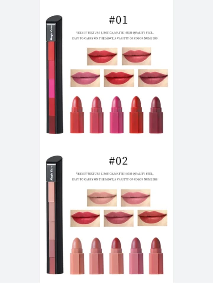 5 in 1 Lipstick Pen Huda Beauty Nude Shades