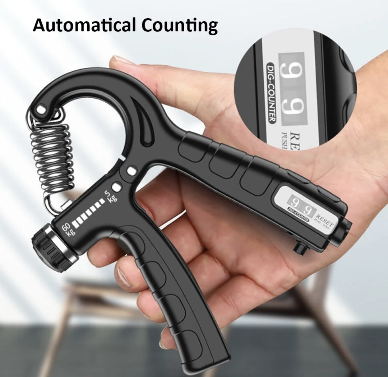 Adjustable Exerciser Hand Gripper With Counter Strengthener Adjustable Resistance Wrist Strengthener Forearm Gripper Hand Workout Squeezer Grip Strength Trainer(Random color)