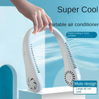 X5 Leafless Hanging Neck Fan with Adjustable Neck Band - Portable Rechargeable Neck Fan - Neck Fan For Summer (Random Color)