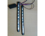2Pcs RGB 17cm Silicon Flexible 9-LED Strip DRL Daytime Multicolor Light | SMD LED Fancy Light (RGB) For Car Bumper And Bikes