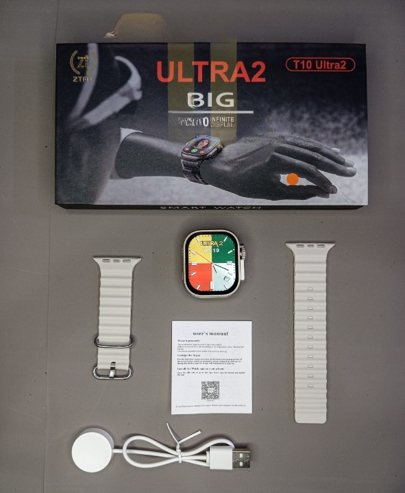Ultra 2 Smart Watch |  T10 Ultra 2 Watch Big Screen 2.20 infinite Display Bluetooth Call Game Heart Rate Sleep Monitoring Smart Watch (Random Color)