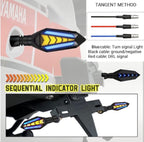 Bike Indicator Slide Arrow Running Style With Lava DRL Red - Yellow 2 Pcs Set