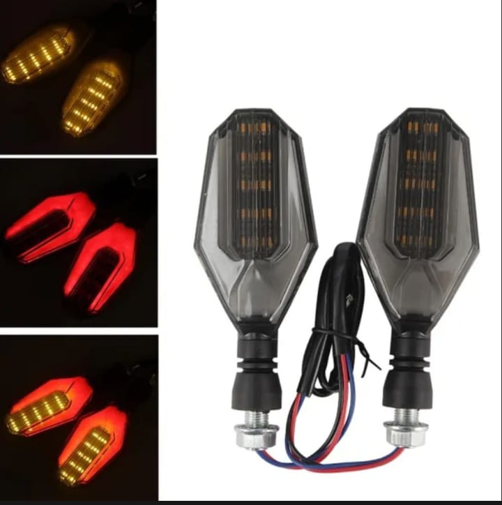 4Pcs Motorbike Universal LED Indicator With  DRL And Yellow Parking Light For all bikes (Random Color)